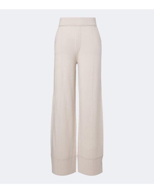 Jardin Des Orangers White Wool And Cashmere Wide-Leg Pants