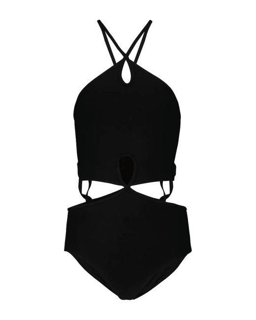 Christopher Esber Black Cutout Halterneck Swimsuit