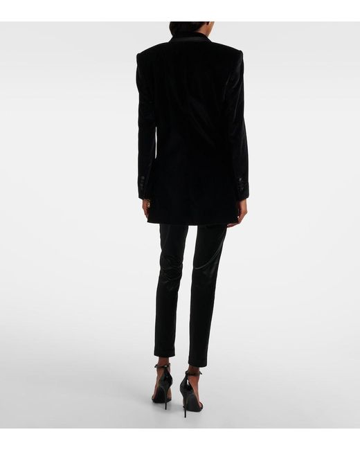 Dolce & Gabbana Black Cotton-Blend Velvet Tuxedo Jacket