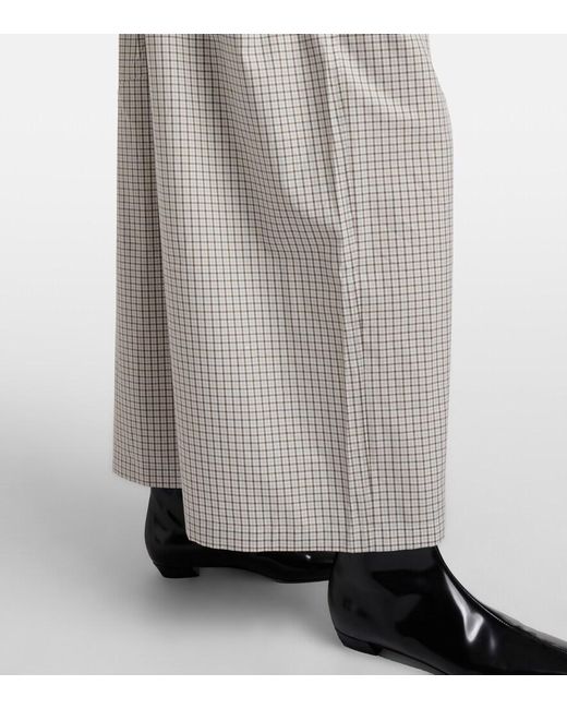 Proenza Schouler Gray Label Meadow Checked Cotton Wide-Leg Pants