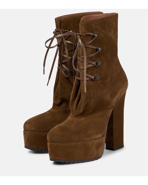 Alaïa Brown Trekk Suede Ankle Boots