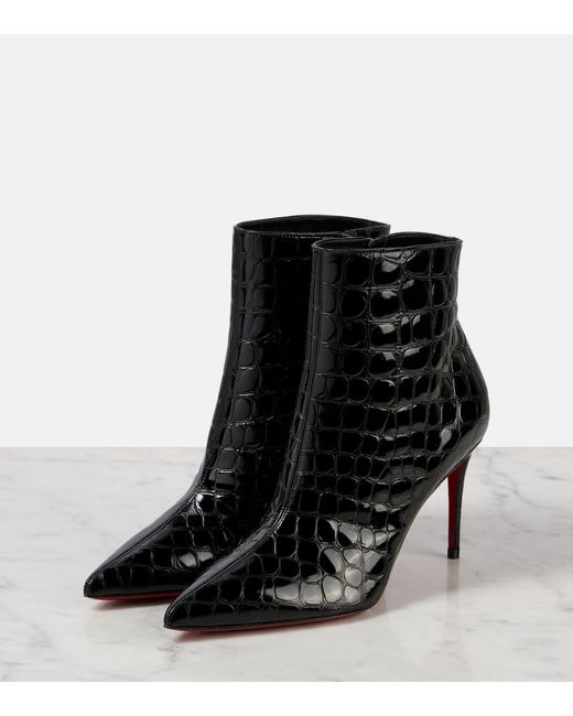 Christian Louboutin So Kate 85 Black Calf Ali Boots