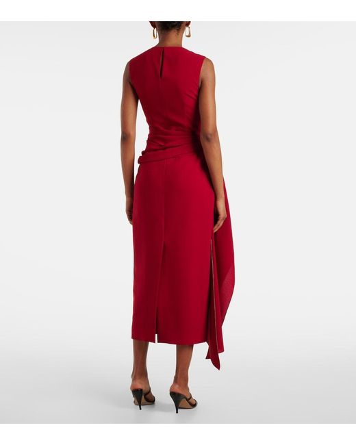 Roksanda Red Elham Draped Crepe Midi Dress