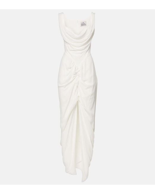 Vivienne Westwood White Bridal Panther Gathered Corset Dress