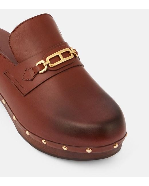 Tom Ford Brown Clogs Whitney Aus Leder