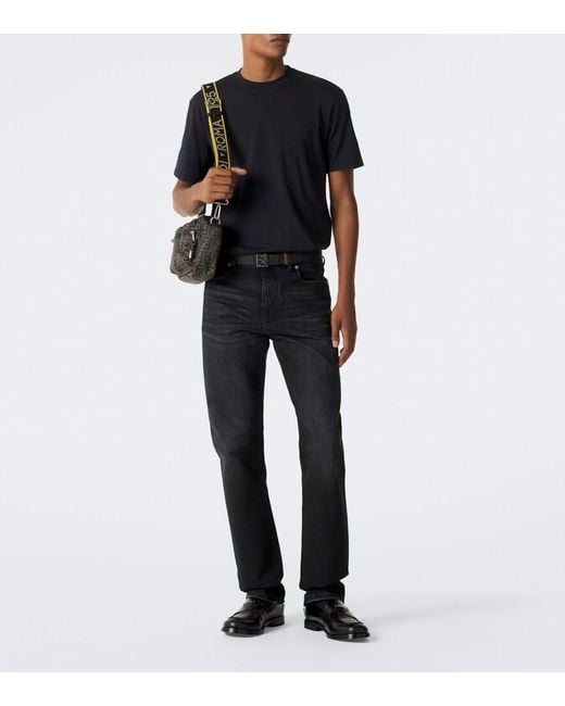 Fendi Black Logo Cotton Jersey T-Shirt for men