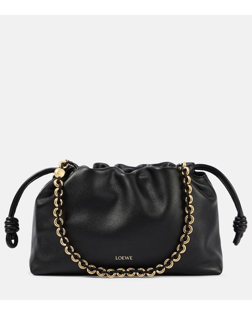 Loewe Black Flamenco Small Leather Clutch