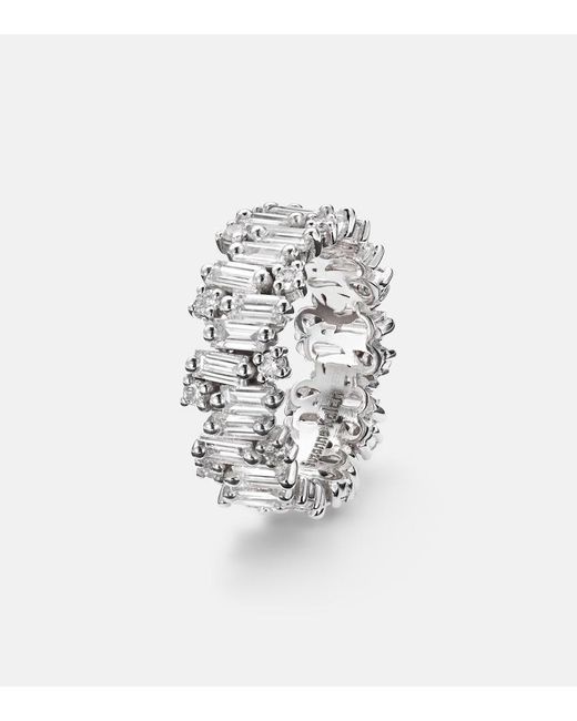 Suzanne Kalan White Shimmer Audrey 18Kt Ring With Diamonds