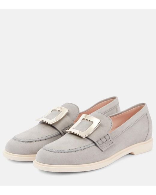Roger Vivier White Viv' Rangers Leather Loafers