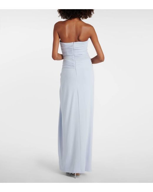 Jonathan Simkhai White Emma Draped Jersey Bustier Gown