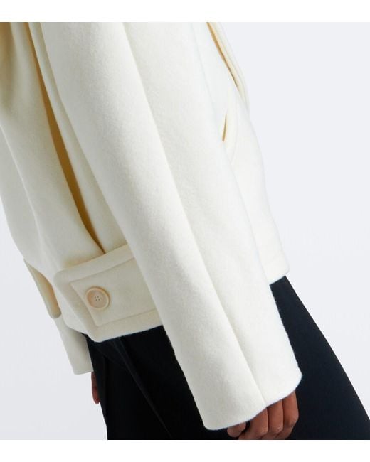 Stella McCartney White Wool Peacoat
