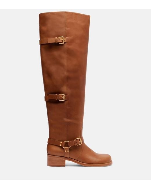 Farm Rio Brown Overknee-Stiefel Aus Leder