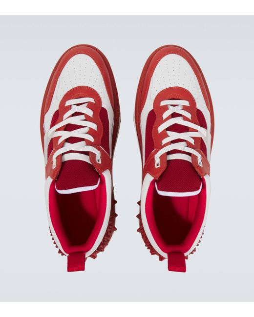 Christian Louboutin Red Astroloubi Leather Sneakers for men