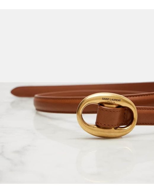 Saint Laurent Brown Leather Belt