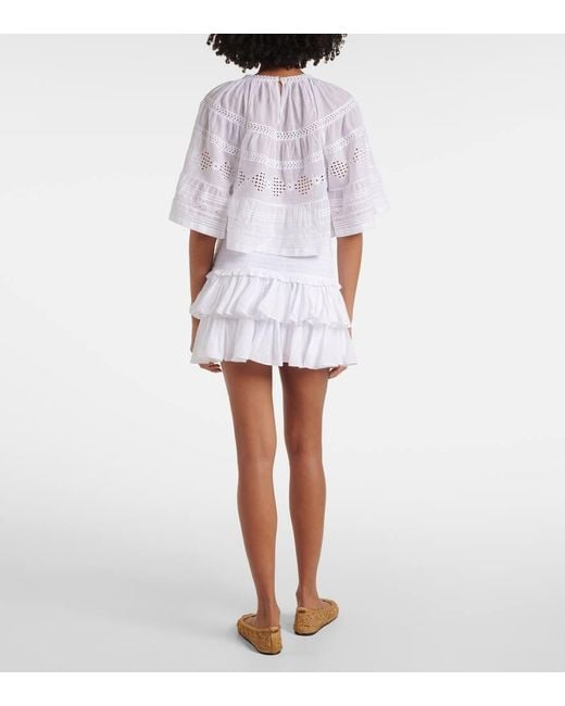 Isabel Marant White Top Dilama Aus Baumwoll-Voile