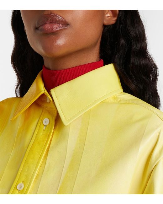 Loewe Yellow Leather Shirt