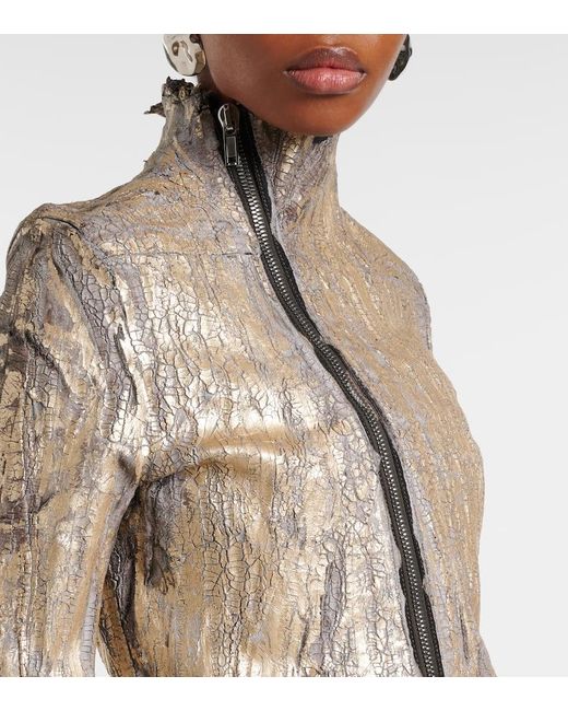 Rick Owens Natural Gary Coated Denim Jacket