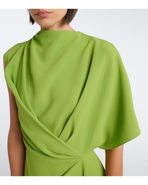 Roksanda Green Elva Asymmetric Crepe Midi Dress