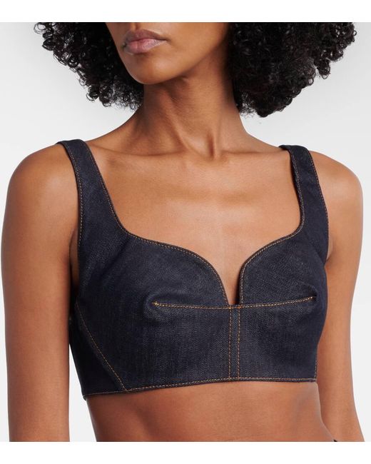 Givenchy Blue Denim Bra Top