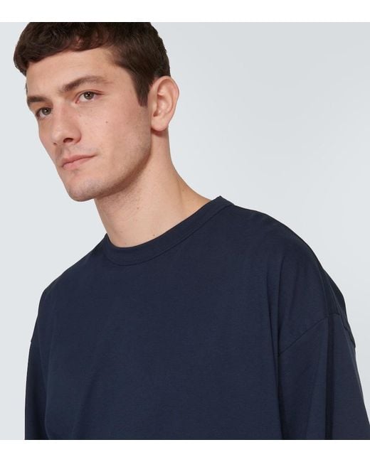 Dries Van Noten Blue Cotton Jersey T-Shrit for men