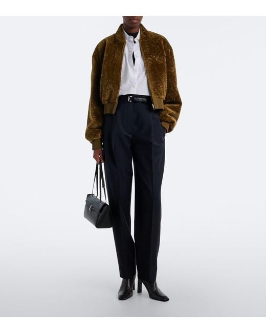 Arma Green Azra Shearling Bomber Jacket