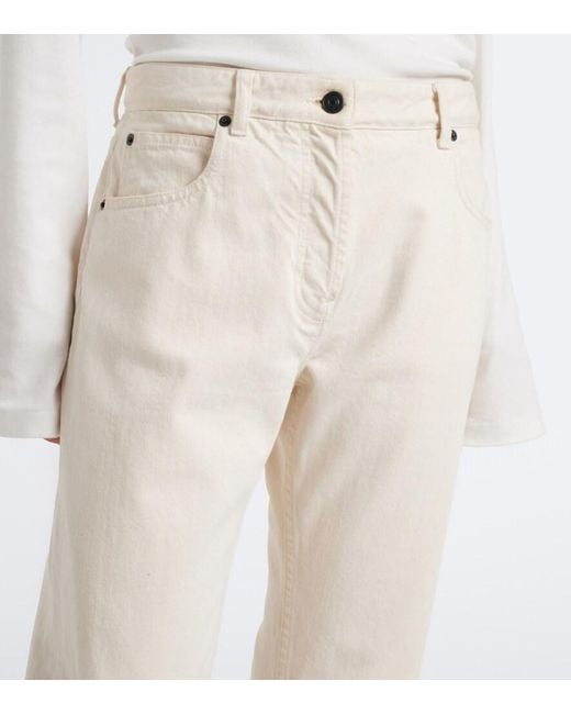 The Row Natural Riaco Mid-Rise Straight Jeans