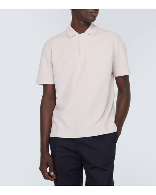 Zegna White Cotton Polo Shirt for men