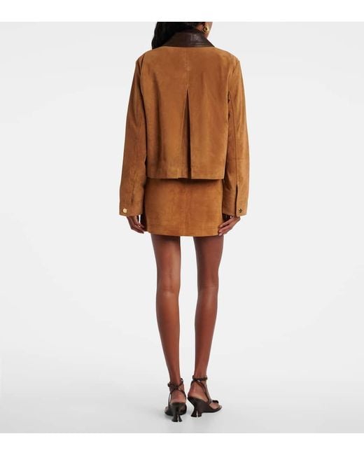 Veronica Beard Brown Walters Suede Field Jacket
