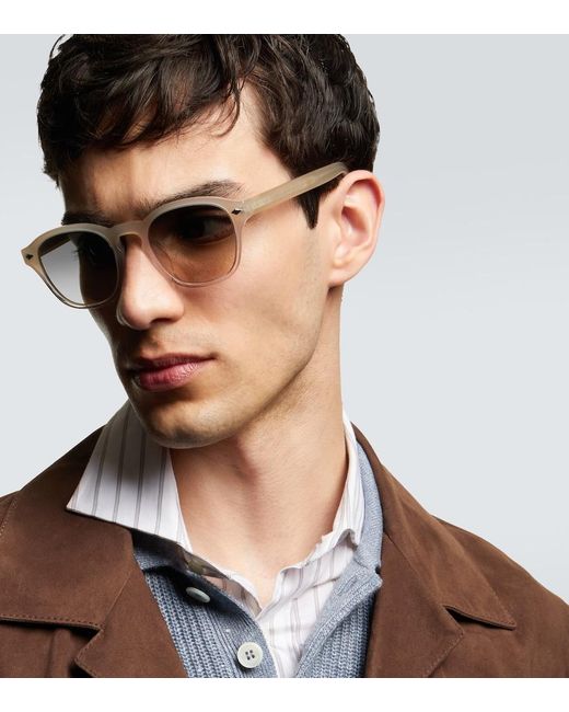 Brunello Cucinelli Natural Round Sunglasses for men