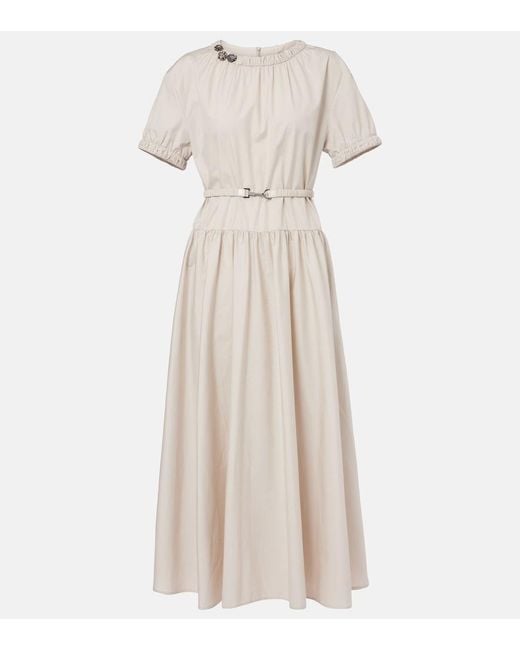 Max Mara Natural Terry Cotton Poplin Midi Dress