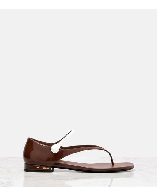 Miu Miu Brown Sandalen Aus Leder