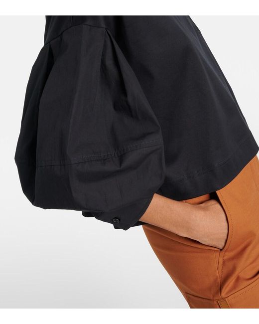 Max Mara Black Dolly Cotton Jersey And Poplin Top