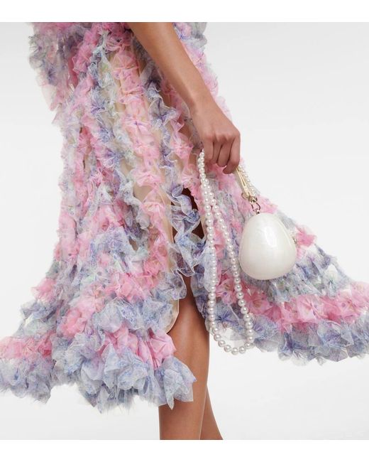 Jupe Midi Asymetrique En Tulle SUSAN FANG en coloris White