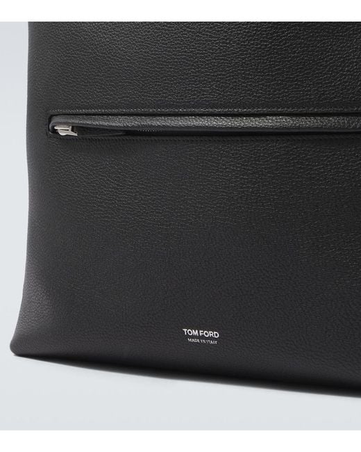 Tom Ford Black Leather Tote Bag for men