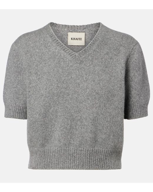 Khaite Gray Jas Cashmere Top
