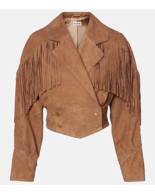 Rixo Brown Darragh Suede Jacket