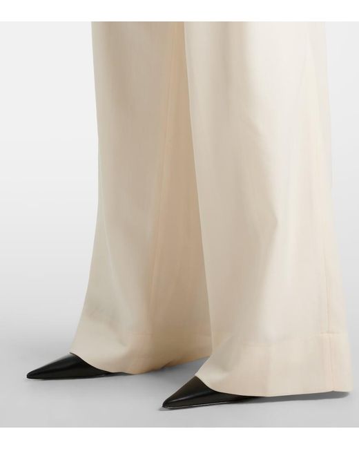 Wardrobe NYC White Low-Rise Wide-Leg Wool Pants