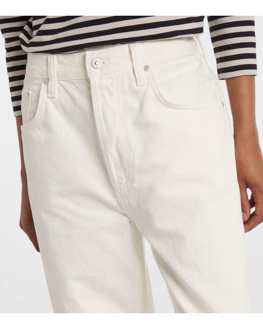 Citizens of Humanity White Dahlia Low-Rise Wide-Leg Jeans