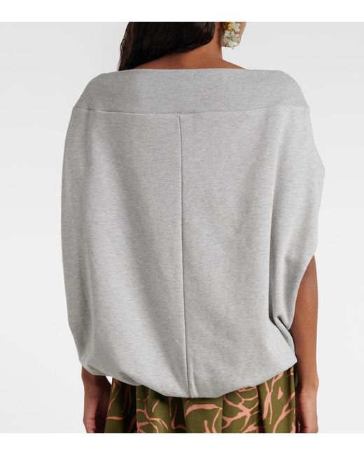Dries Van Noten Gray Cocoon Cotton Jersey Sweatshirt