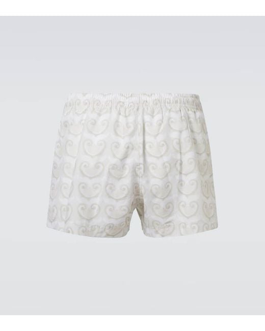 Commas White Printed Swim Trunks for men