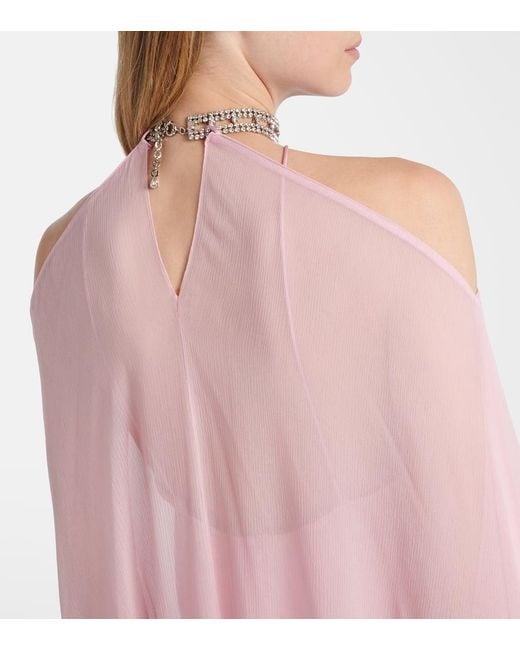 ‎Taller Marmo Pink Sza Sza Crepe Chiffon Kaftan