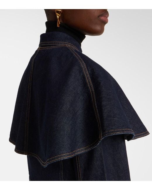 Ulla Johnson Blue Agata Caped Denim Jacket