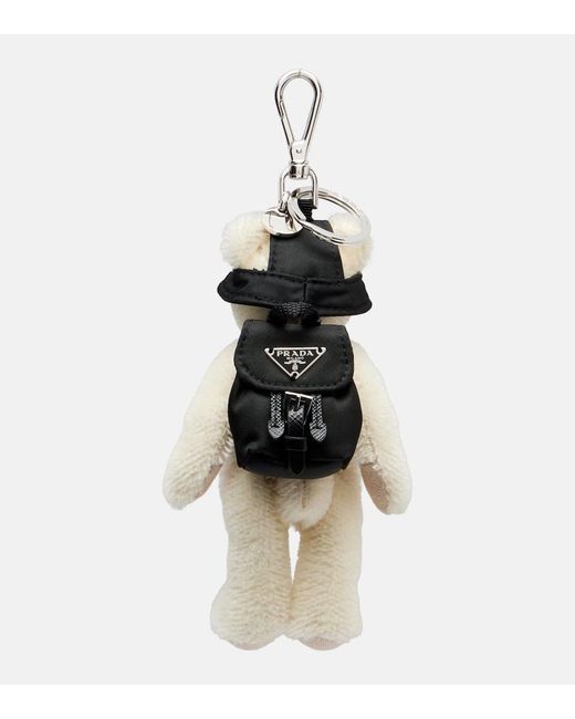Prada White Taschenanhaenger Teddy Large