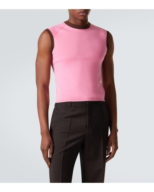 Tank Top De Algodon Versace de hombre de color Pink