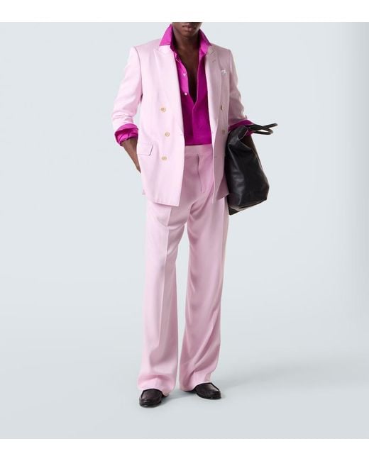 Tom Ford Pink Silk Gabardine Suit Jacket for men