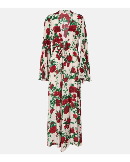 Robe Longue Chloe A Fleurs Alexandra Miro en coloris White