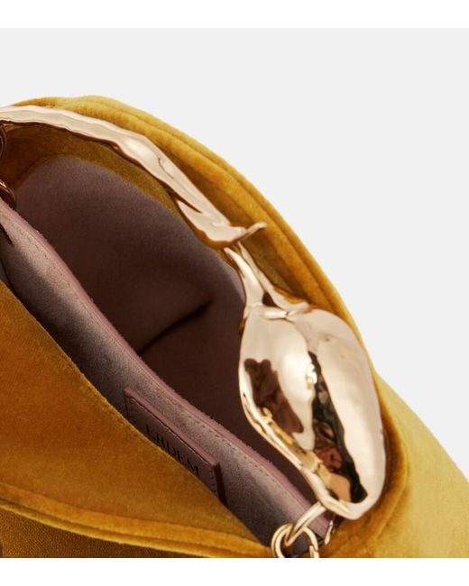 Erdem Brown Verzierte Tote Bag Bloom Mini Aus Samt