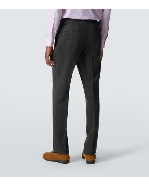 Thom Sweeney Black Linen Suit for men