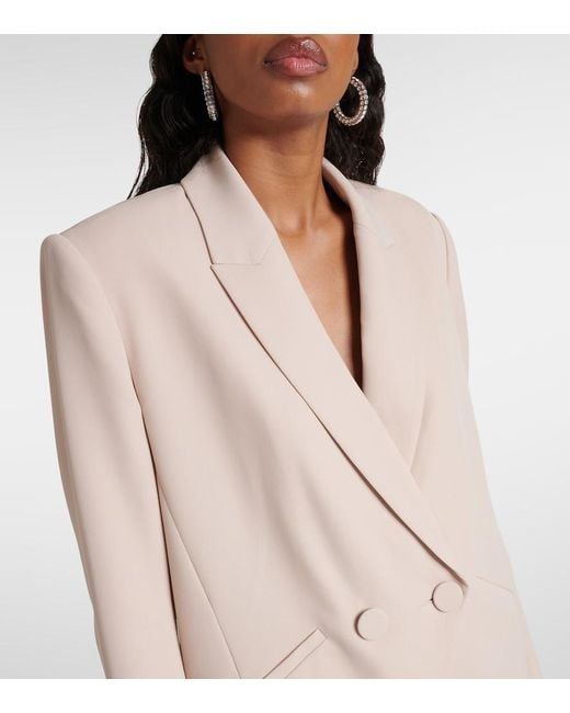 The Sei Natural Double-Breasted Crepe Blazer