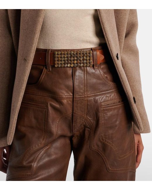 Isabel Marant Brown Verzierter Guertel Vanesia Aus Leder